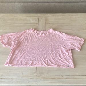 FP Movement Light Pink Cropped Boxy Tee Shirt Small
